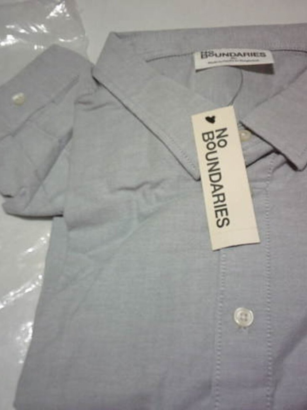 MEN'S SIZE 3XL OXFORD NO BO BUTTON SHIRT LONG SLEEVE BLUE/GRAY BUTTONS POCKET 🎁
